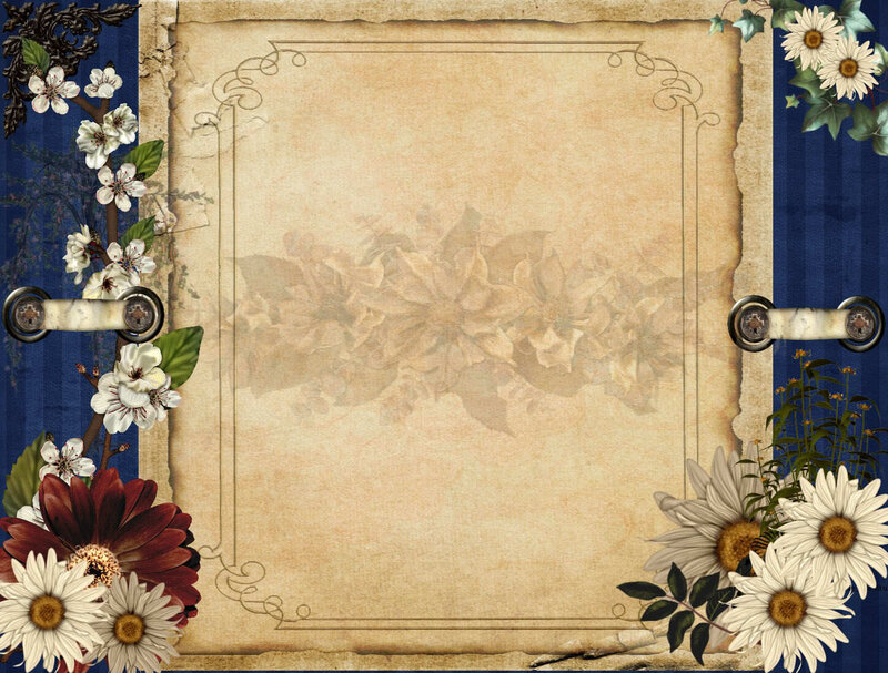 vintage floral scrapbook page