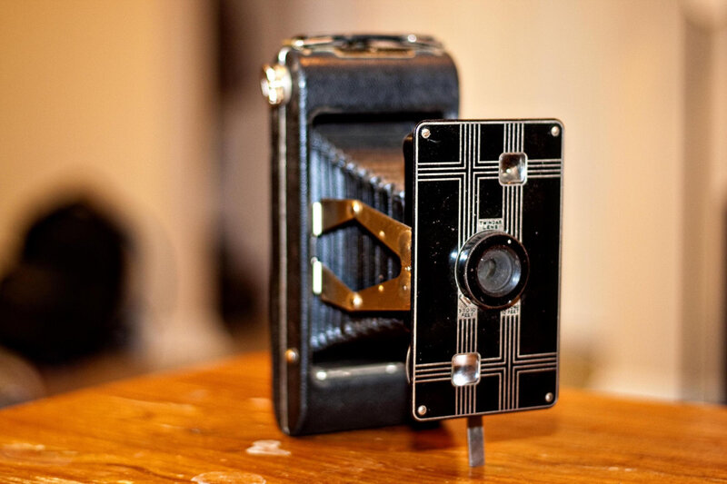 vintage folding camera