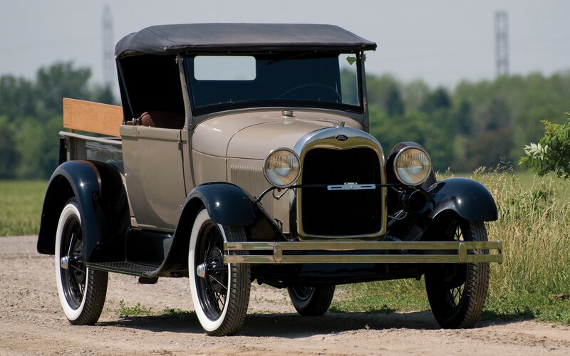 vintage ford truck on dirt road