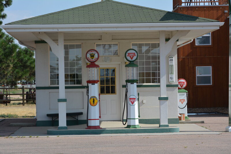 Vintage Gas Pumps — White, Calm
