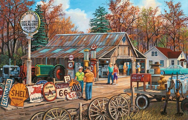 Vintage Gas Station — Brown, Nostalgic, Autumn