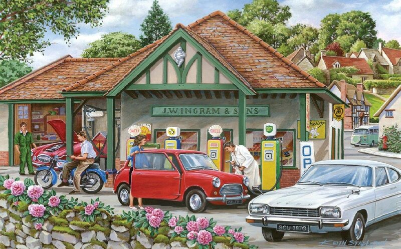 Vintage Gas Station — Green