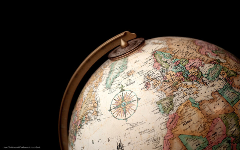 Vintage globe of Europe and North Africa