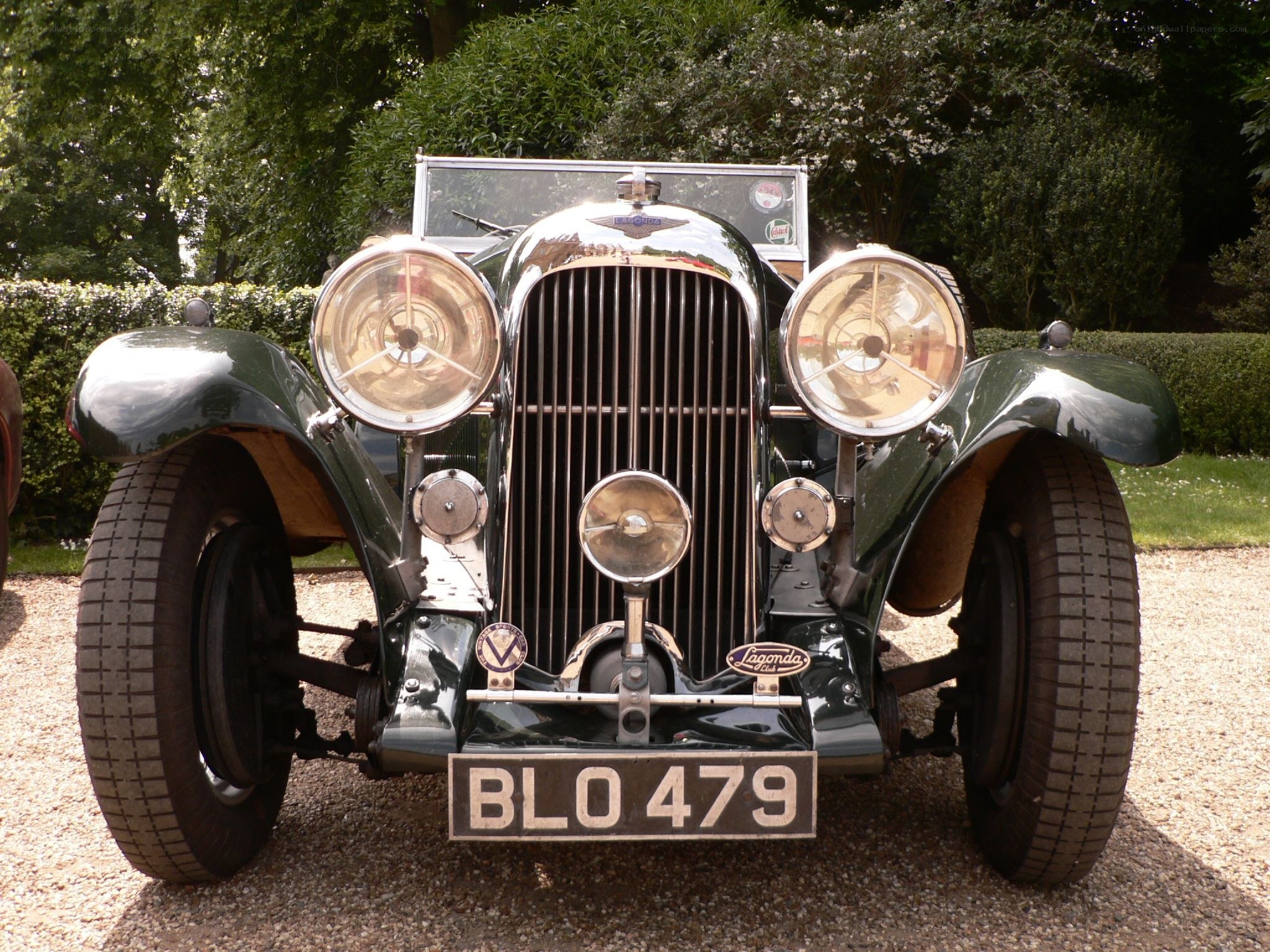 vintage green car front view