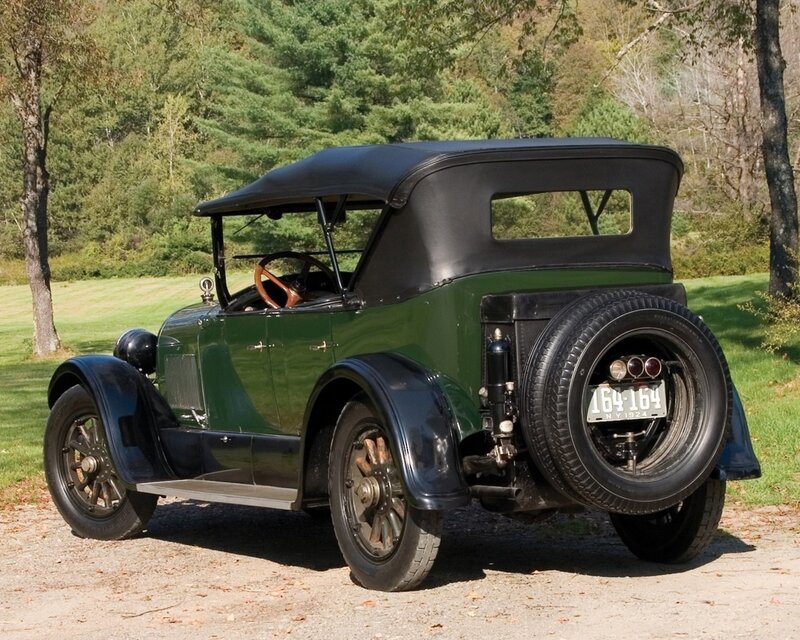 vintage green car in park