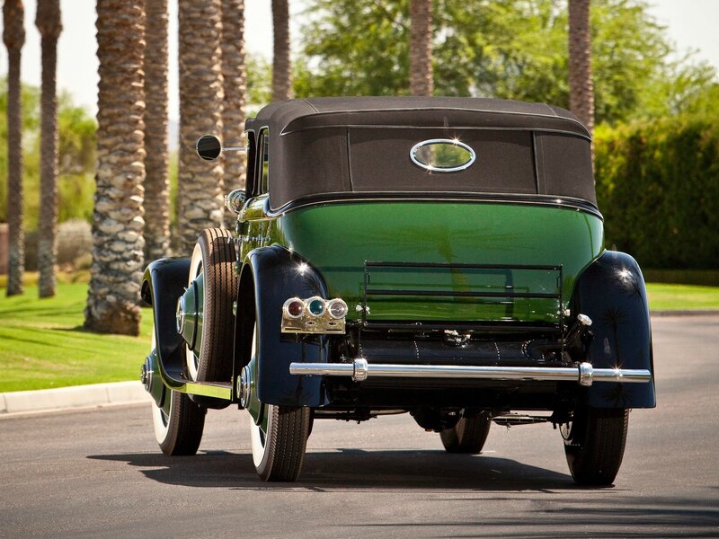 vintage green car rear view