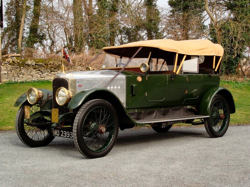 vintage green car with beige top