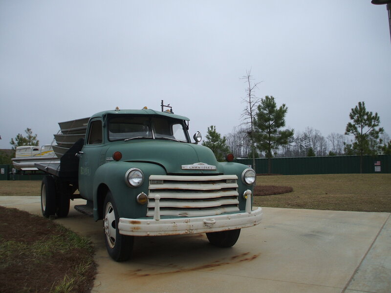 vintage green chevrolet truck