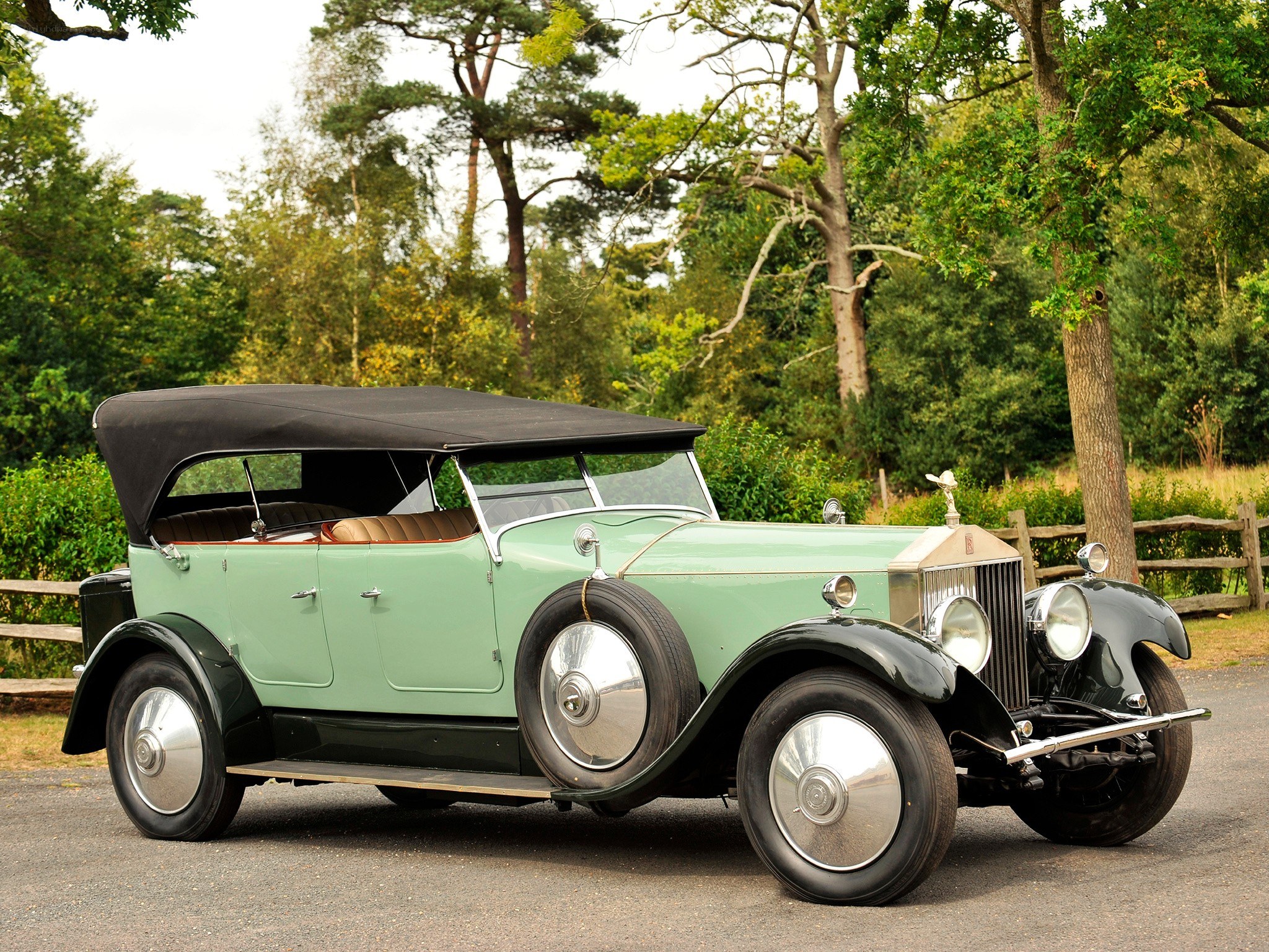 vintage green convertible car
