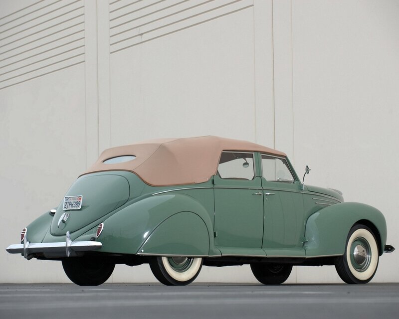 Vintage green convertible car