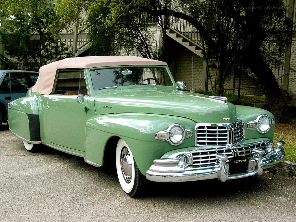 Vintage green convertible car