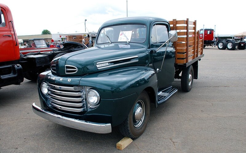 vintage green ford truck