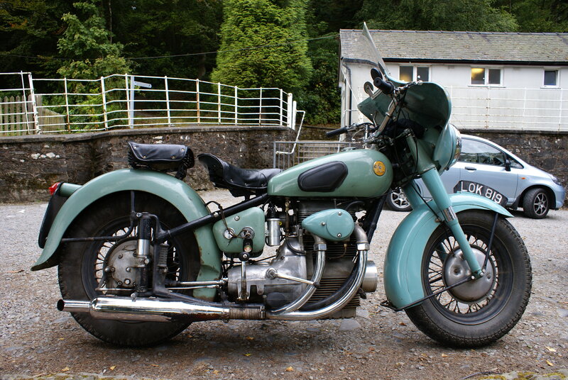 Vintage Green Motorcycle