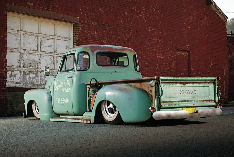 Vintage Green Pickup Truck — Dramatic