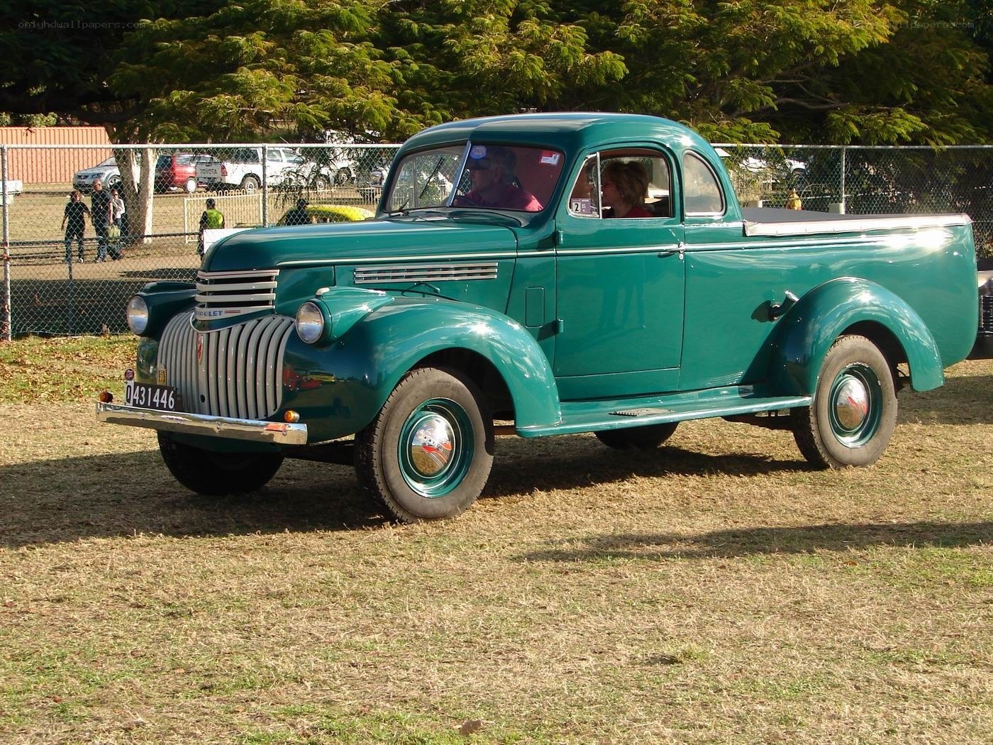 Vintage green pickup truck
