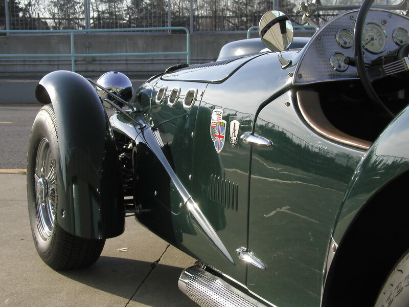 vintage green sports car