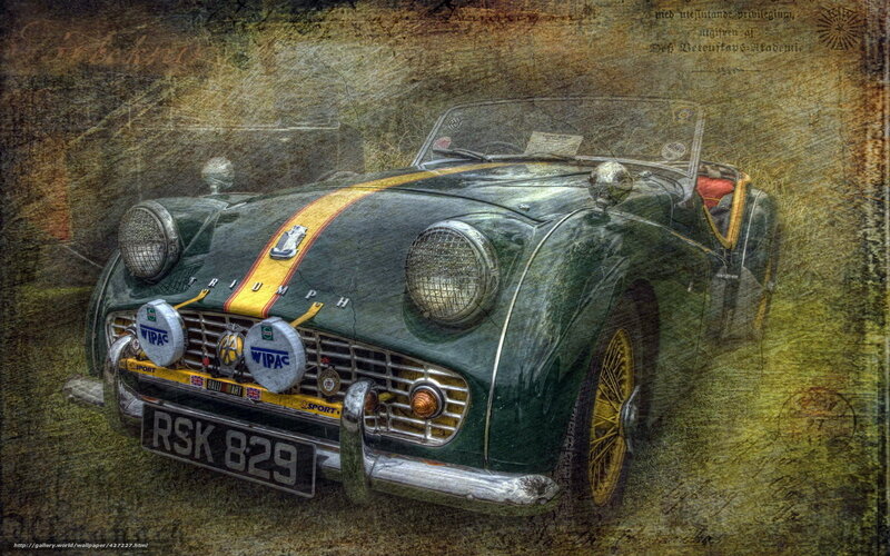 vintage green triumph car