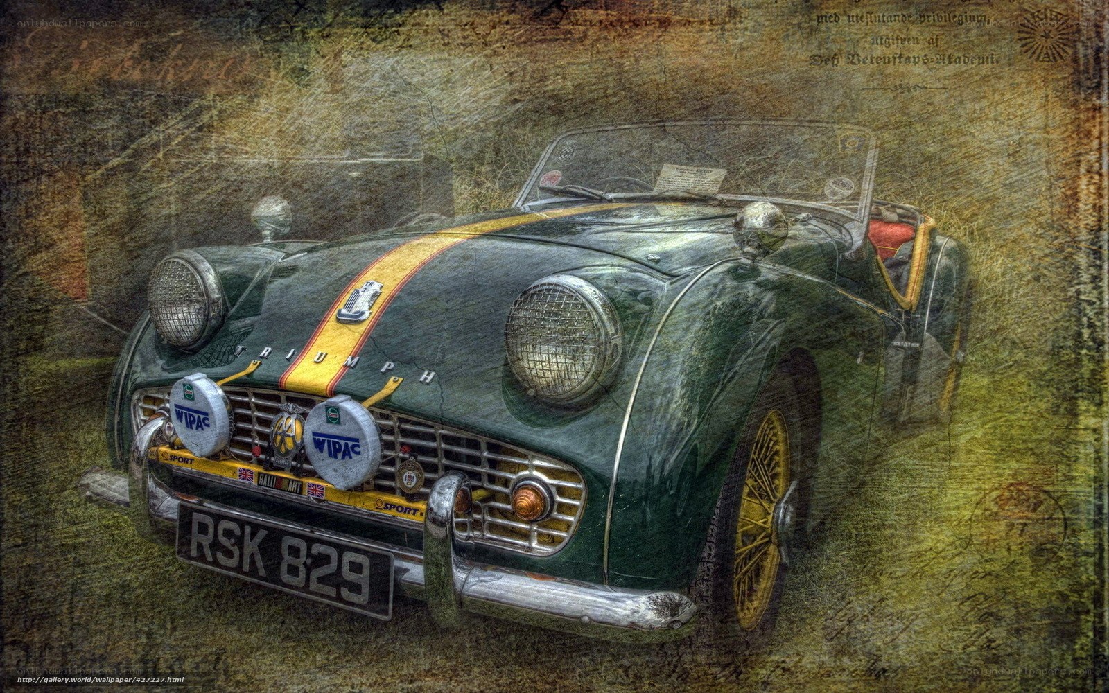 vintage green triumph car