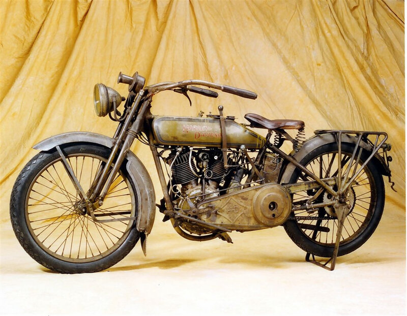 Vintage Harley-Davidson Motorcycle — Brown
