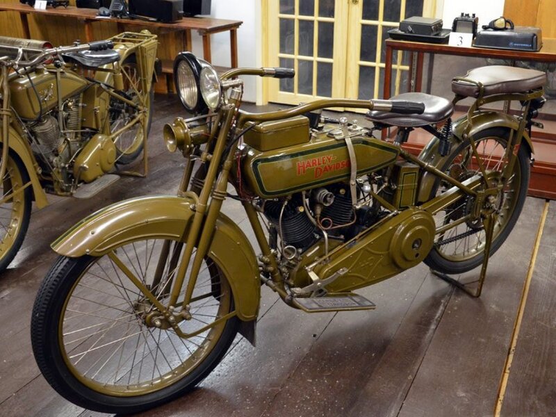 Vintage Harley-Davidson Motorcycle — Olive Green