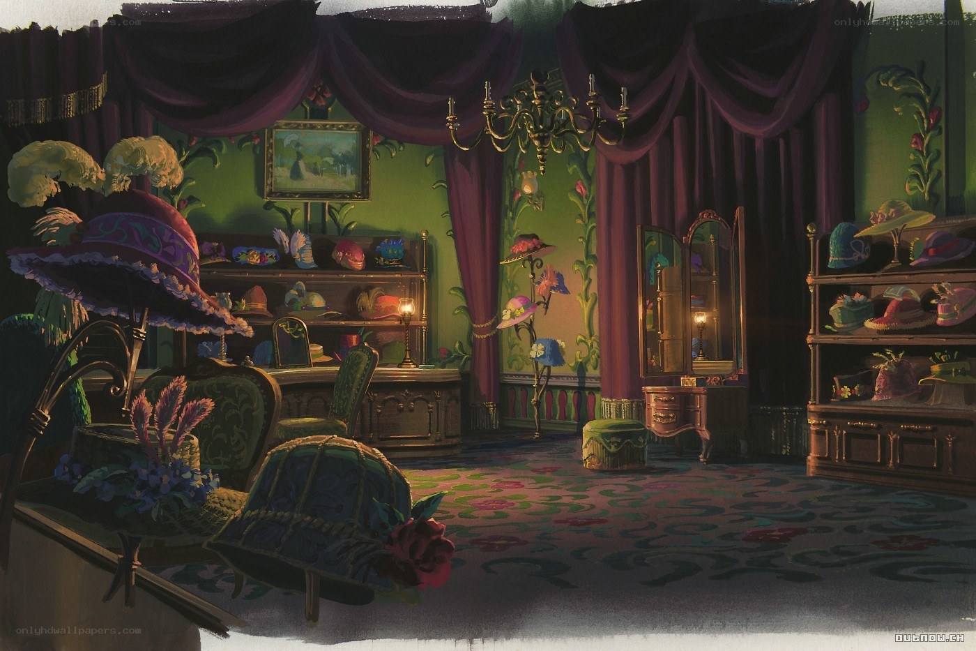 vintage hat shop interior