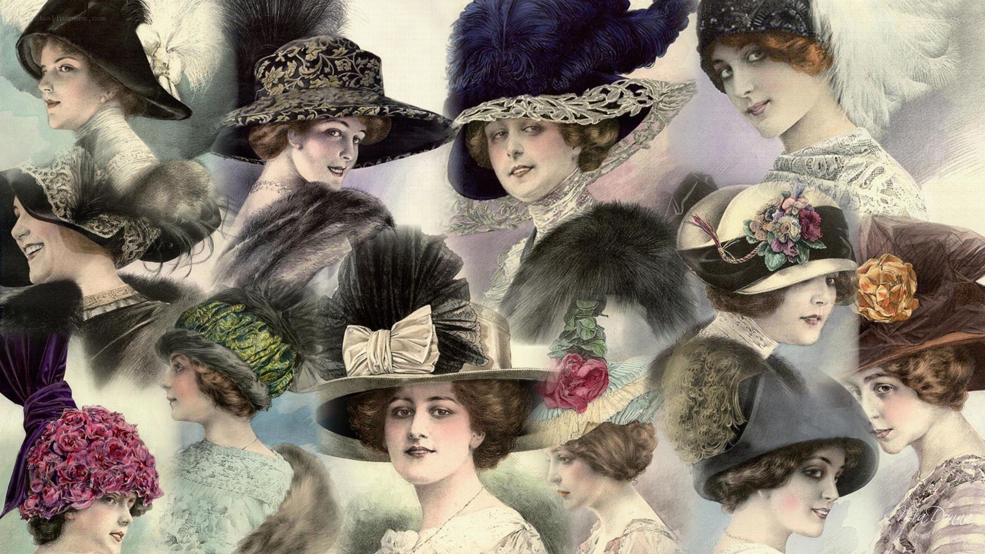vintage hats collage