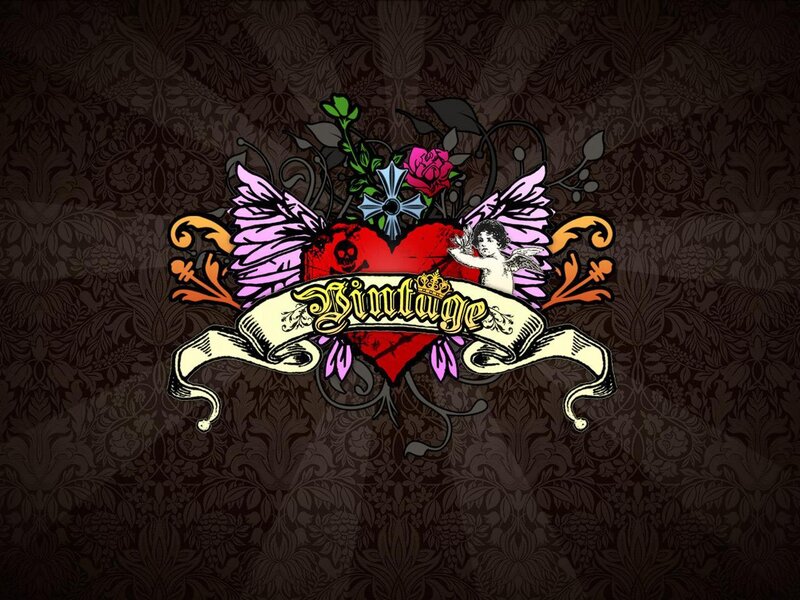 vintage heart emblem