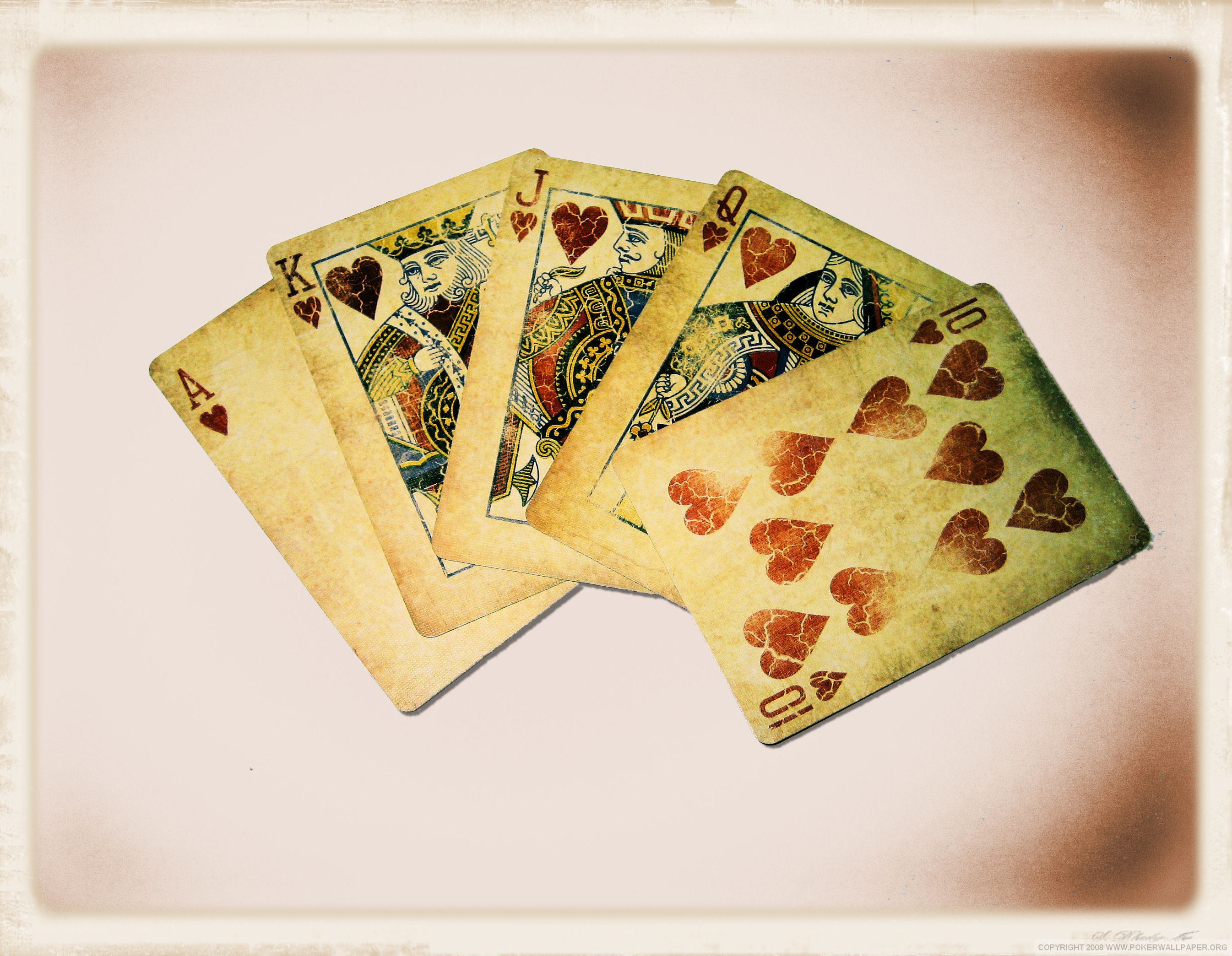 Vintage hearts playing cards