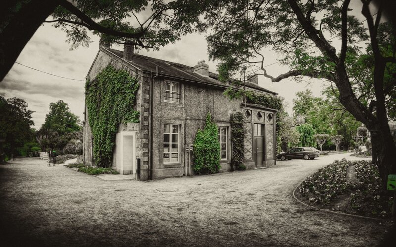 vintage house in a park