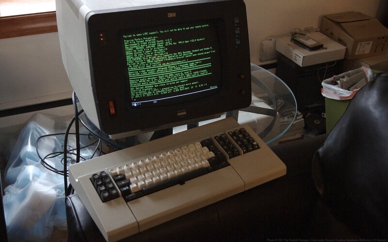 Vintage IBM computer setup