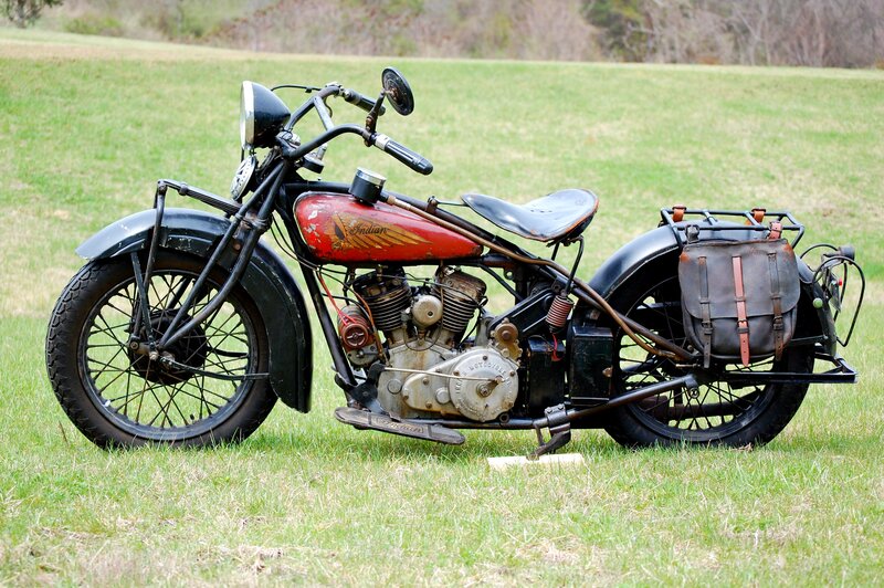 Vintage Indian Motorcycle — Green, Serene