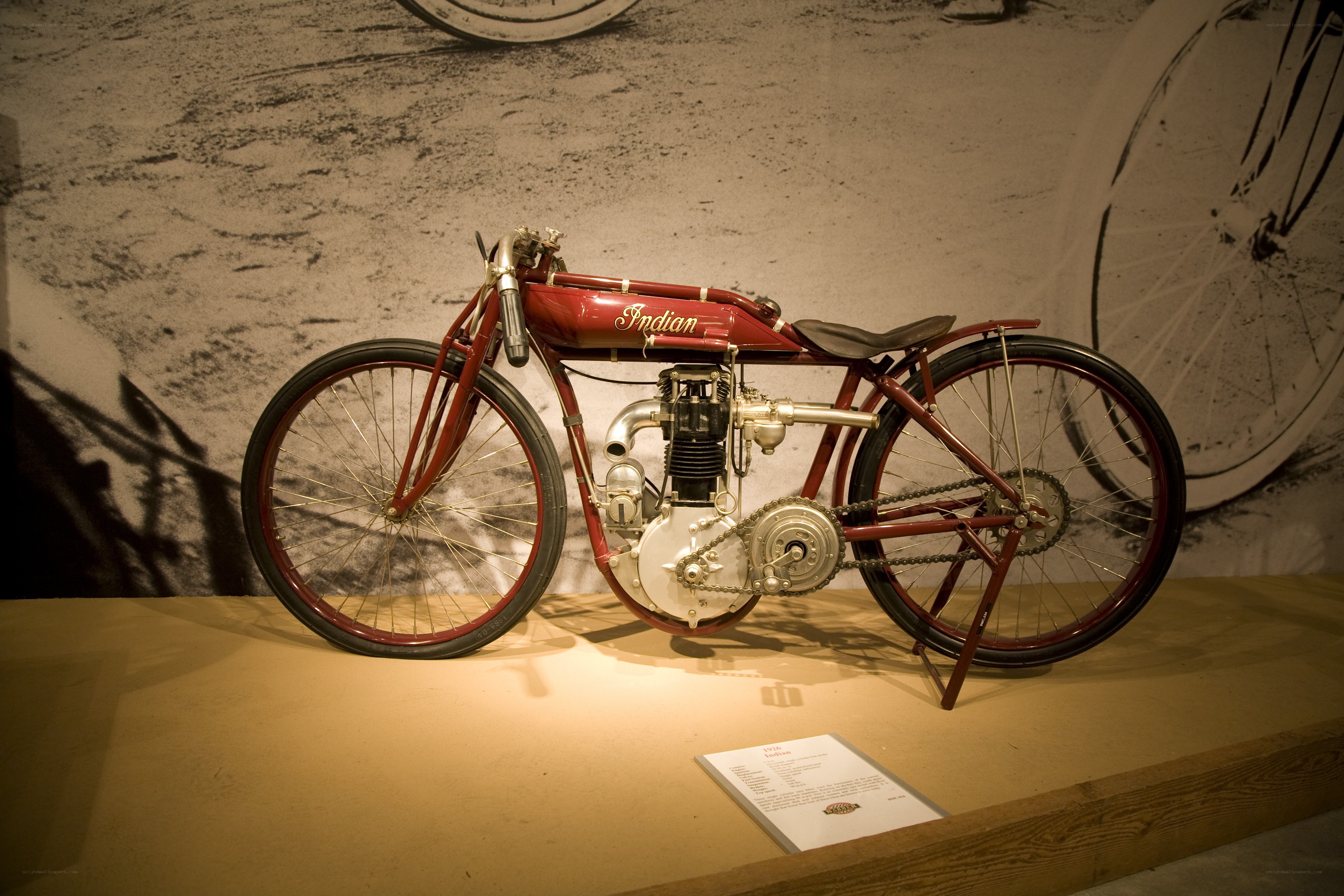 Vintage Indian motorcycle on display