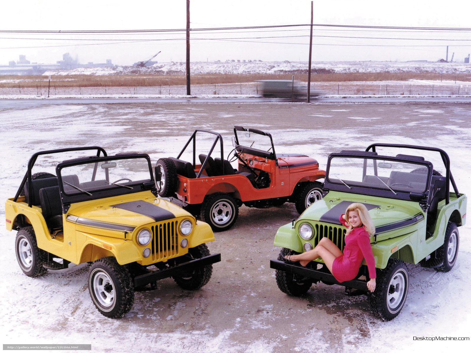 Vintage Jeeps in Snow