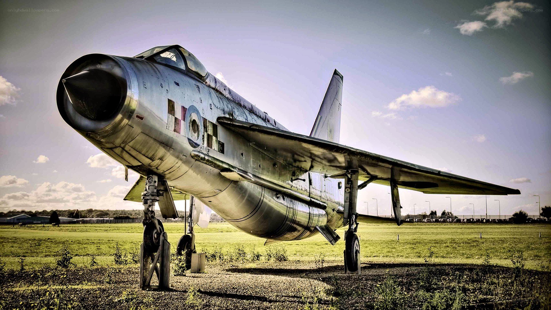 vintage jet fighter on display