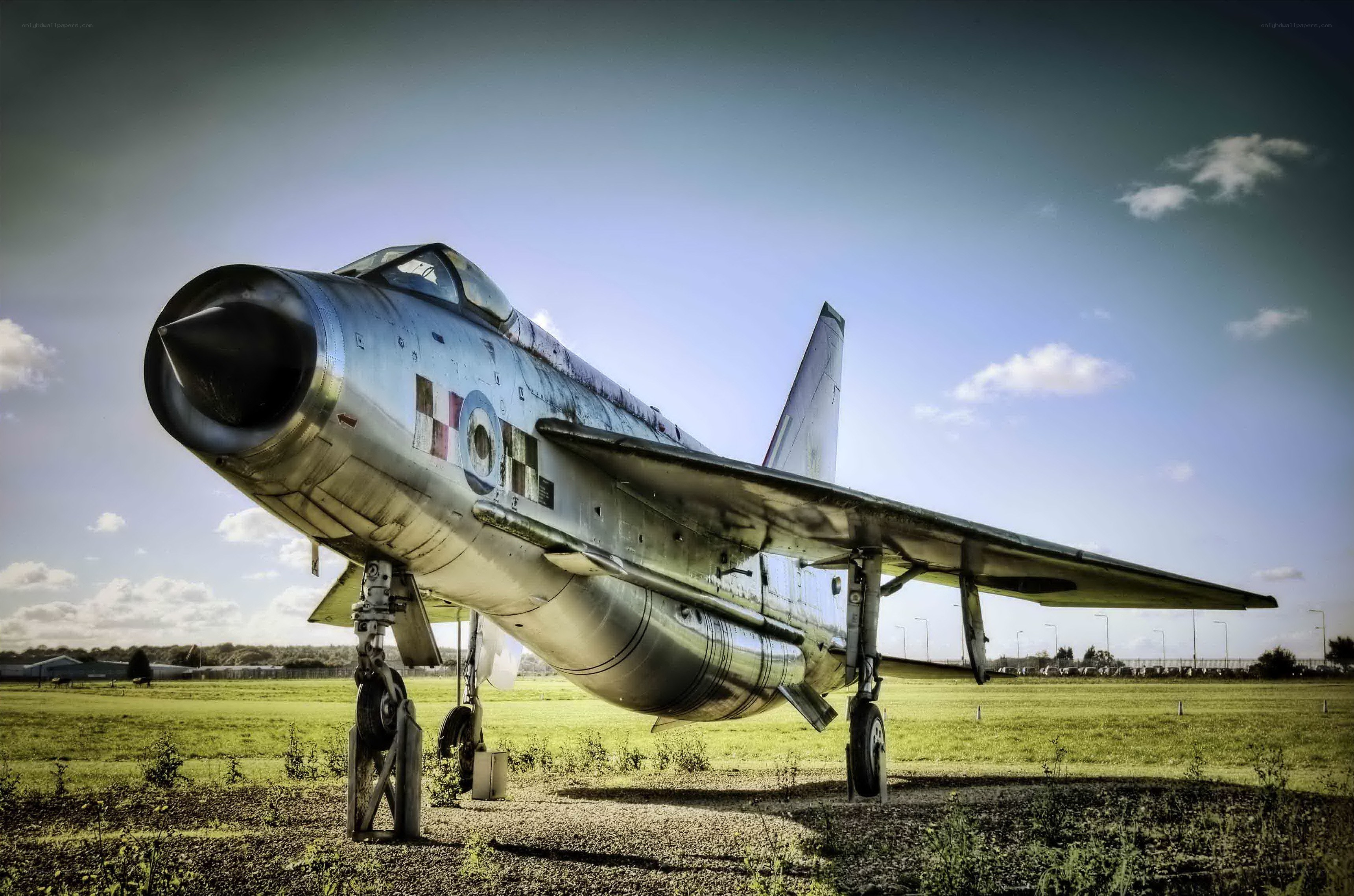vintage jet fighter on display