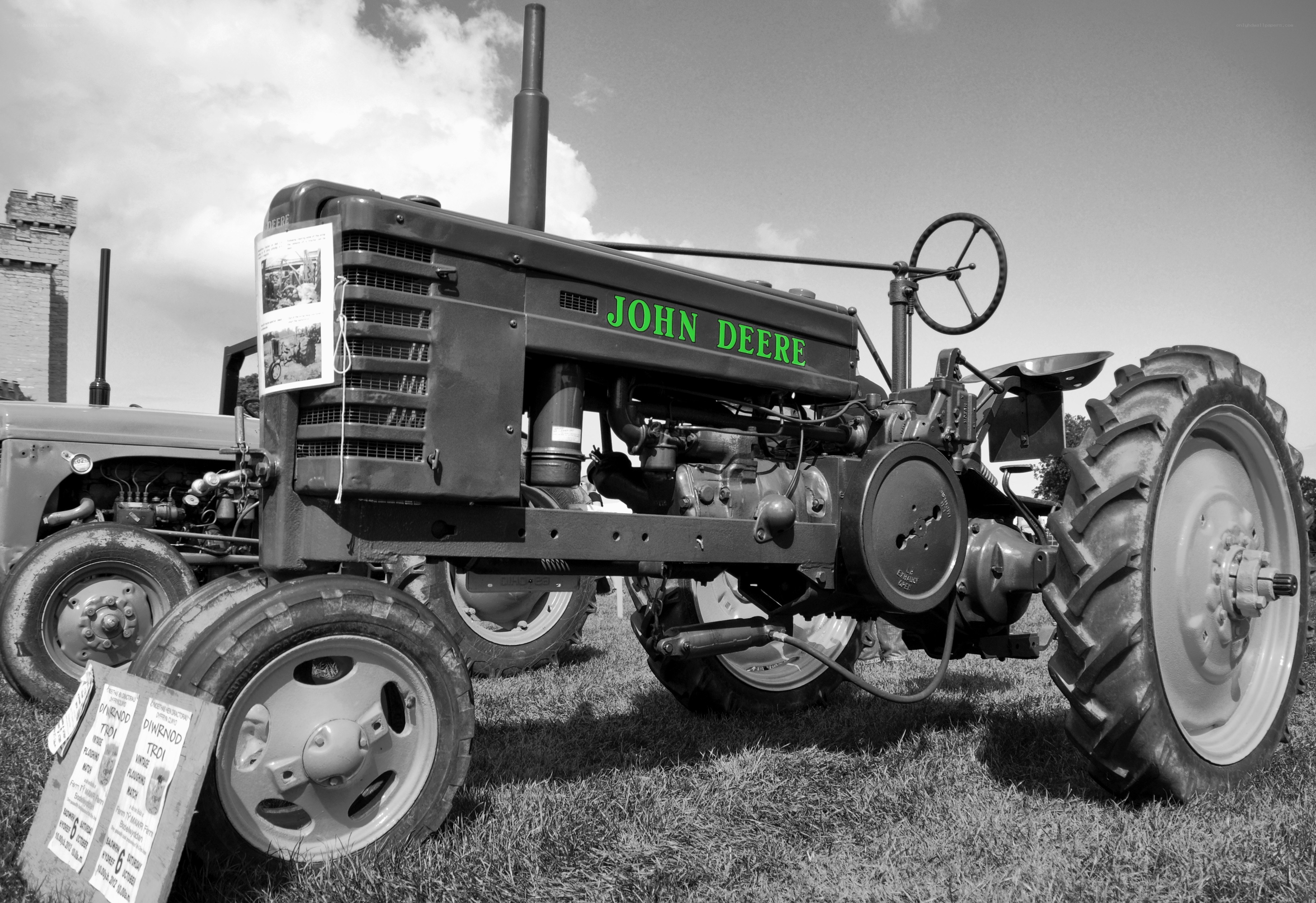 Vintage John Deere tractor on display