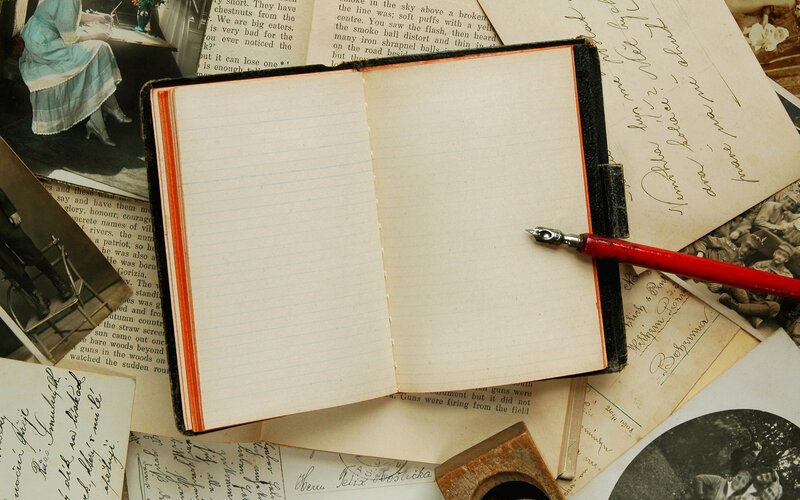 vintage journal with pen