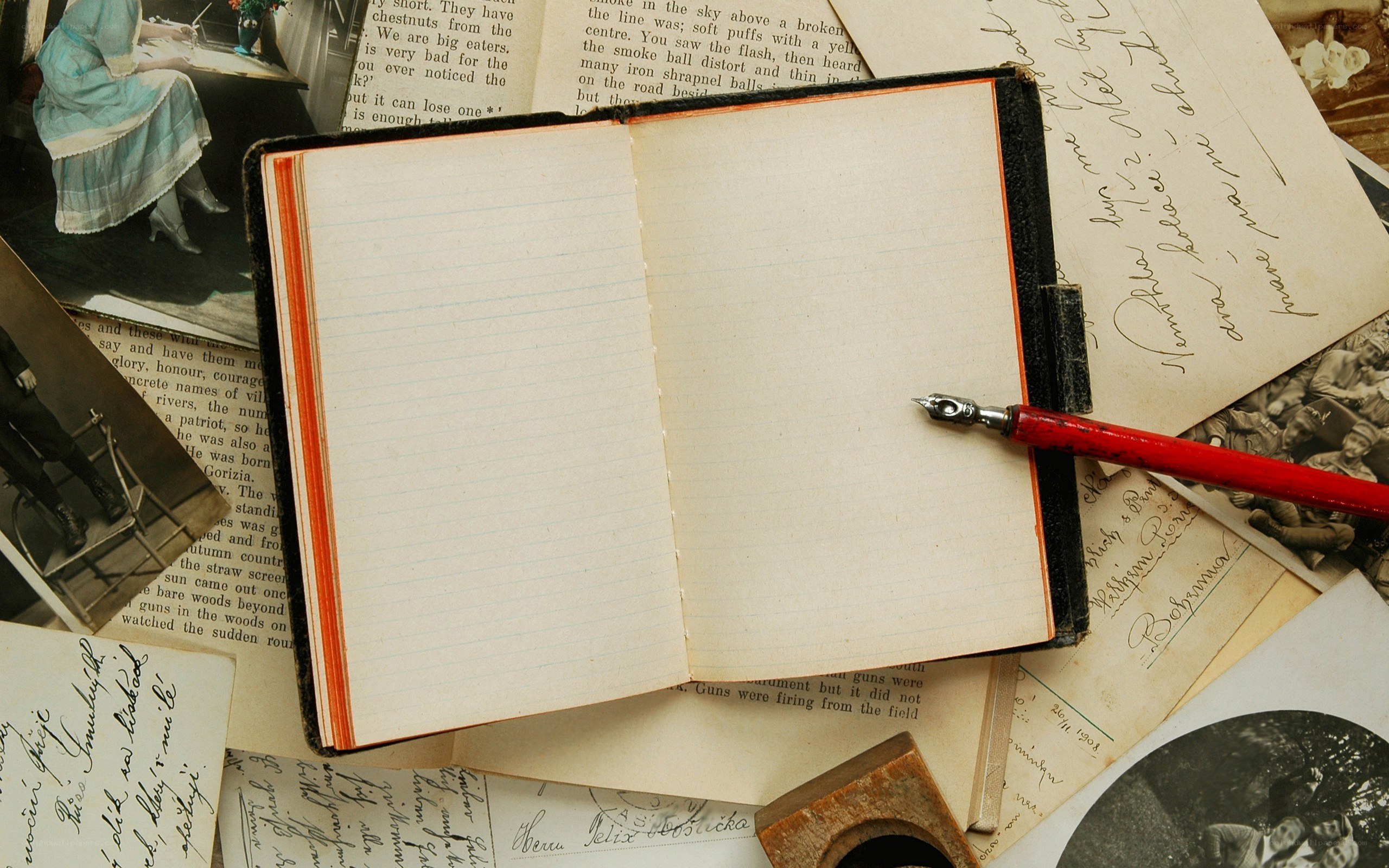 vintage journal with pen