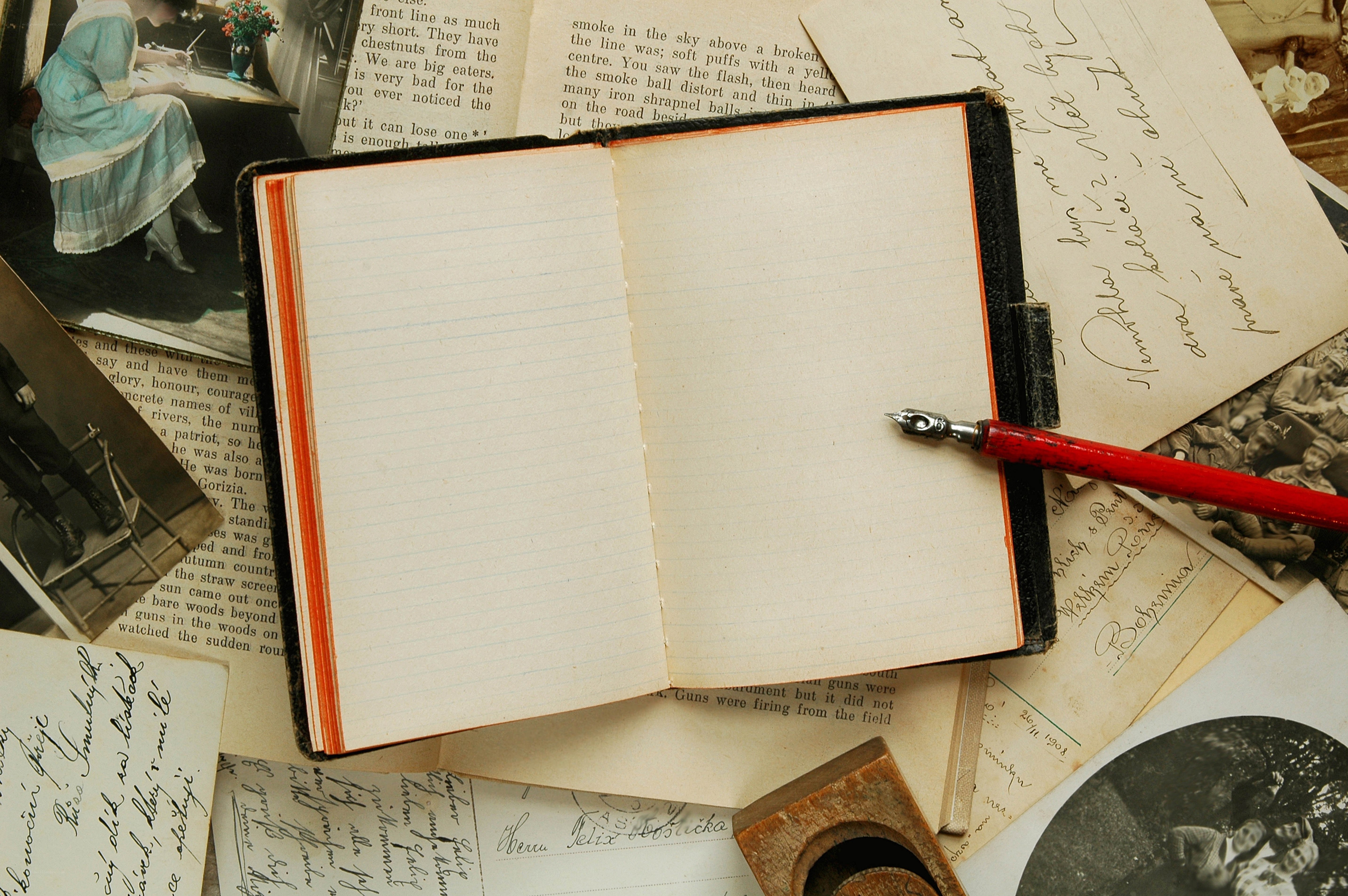 vintage journal with pen