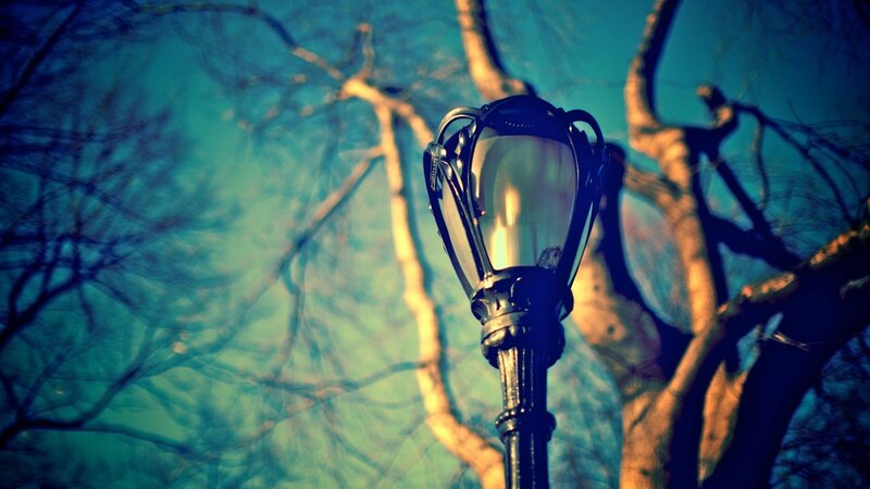 vintage lamp post in park