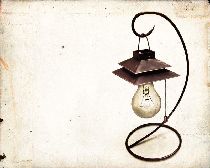 vintage lantern with bulb