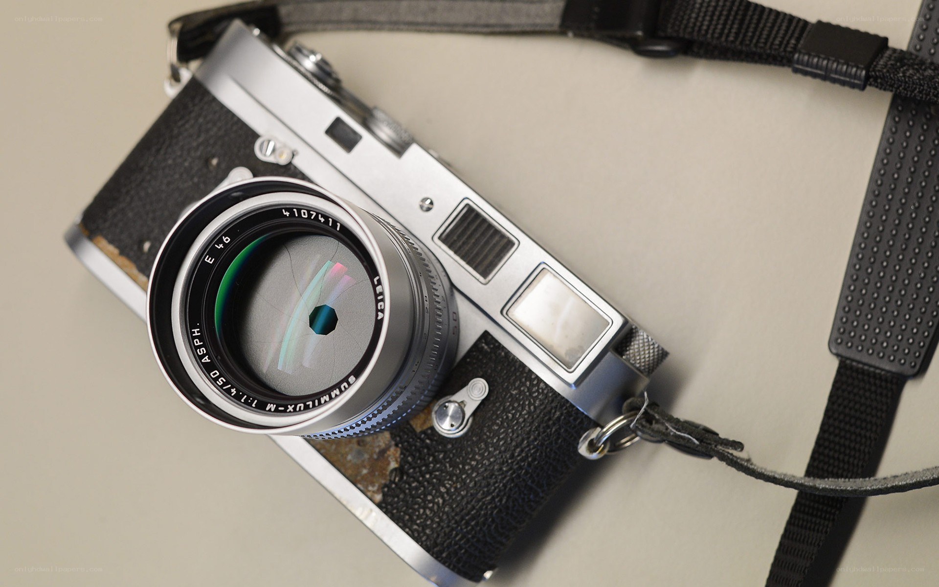 vintage leica camera with lens