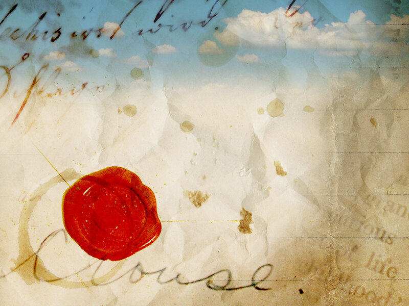 Vintage letter with wax seal
