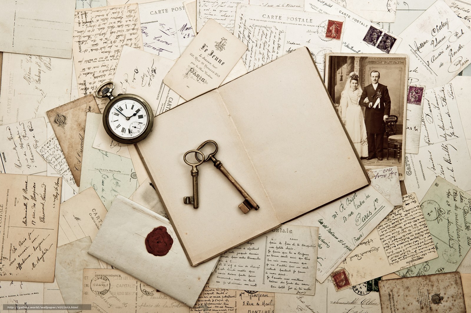 Vintage letters and old photos