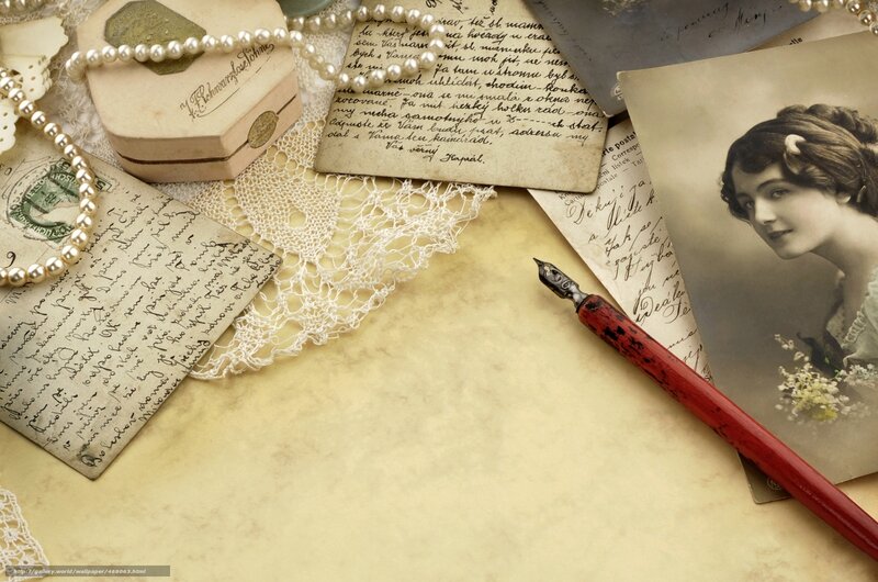 Vintage Letters and Photo — Beige, Nostalgic