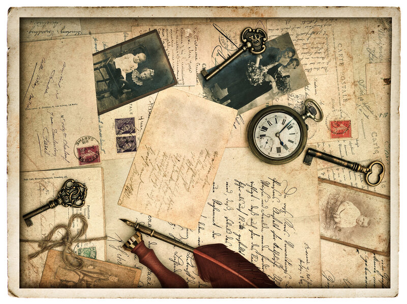 Vintage Letters and Photos — Brown, Nostalgic