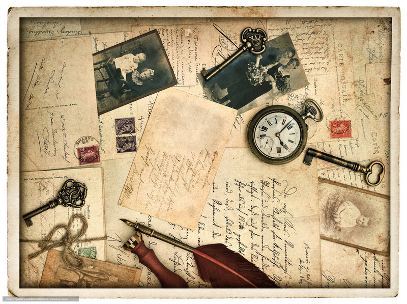 Vintage letters and photos collage