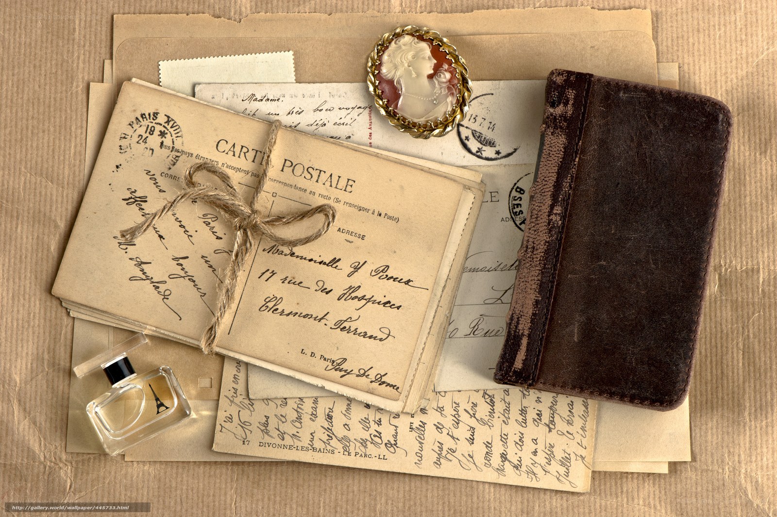 Vintage letters and trinkets