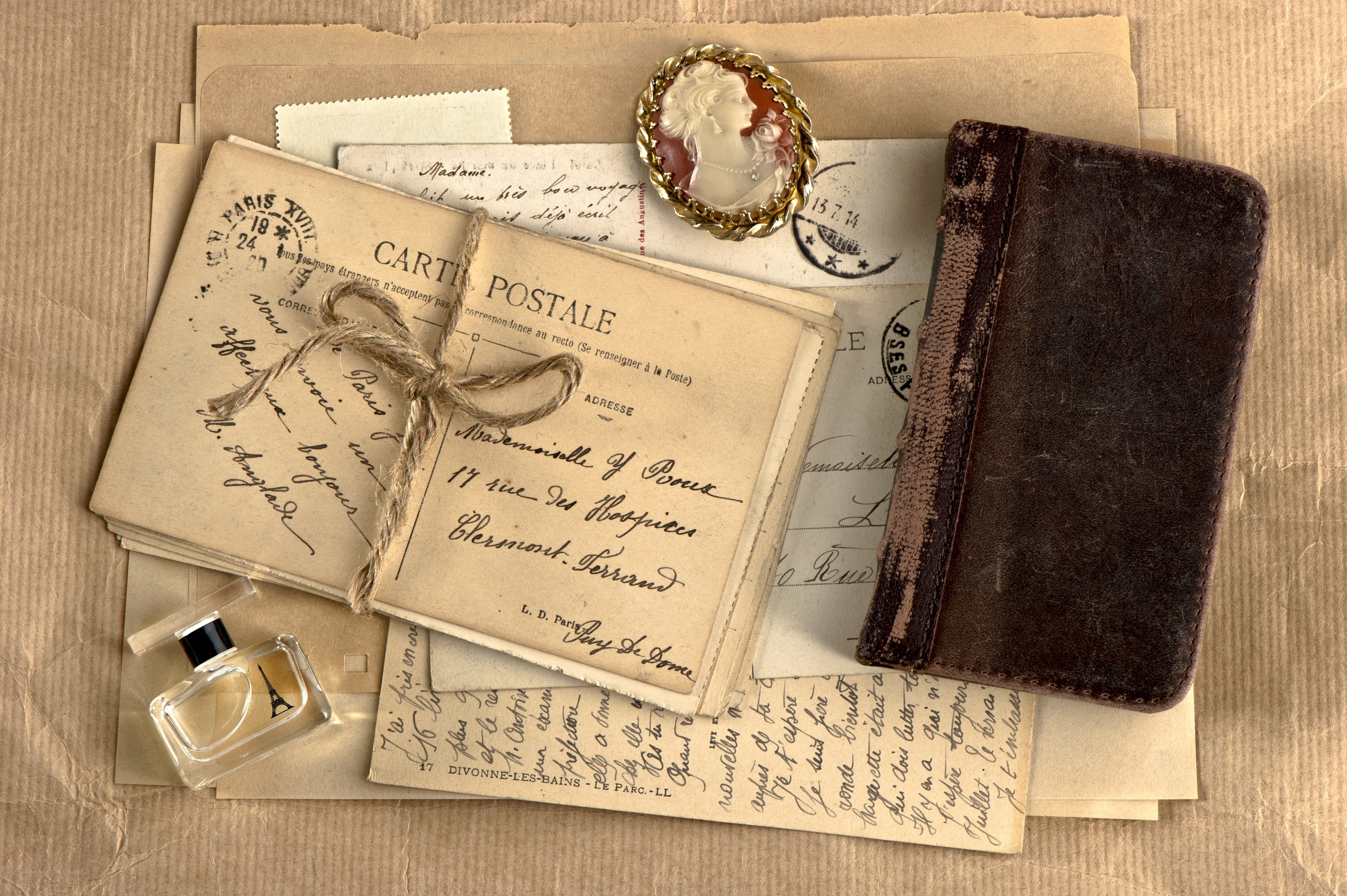 Vintage letters and trinkets
