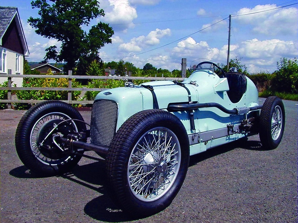 vintage light-blue race car
